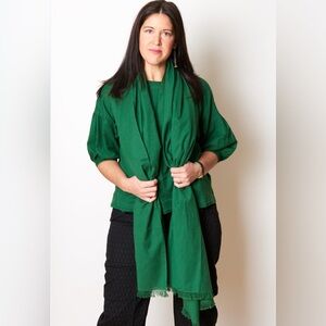 Apiece Apart Jadeite cotton linen blanket wrap scarf